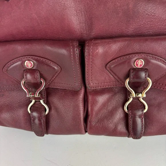 Vintage Cole Haan Avery satchel shoulder bag in oxblood leather. - Picture 3 of 16